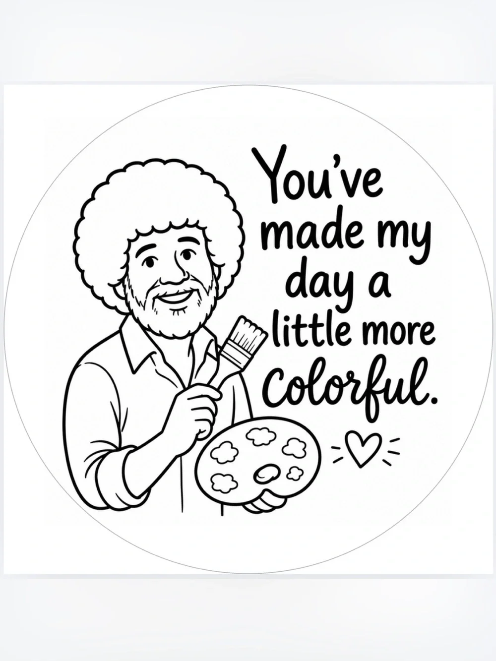 Handmade 50 Count Bob Ross Stickers 2” x 2”